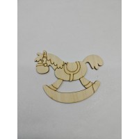 Фигурка из фанеры плоская (подвес) "Лошадка с узором"